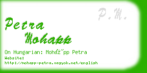 petra mohapp business card